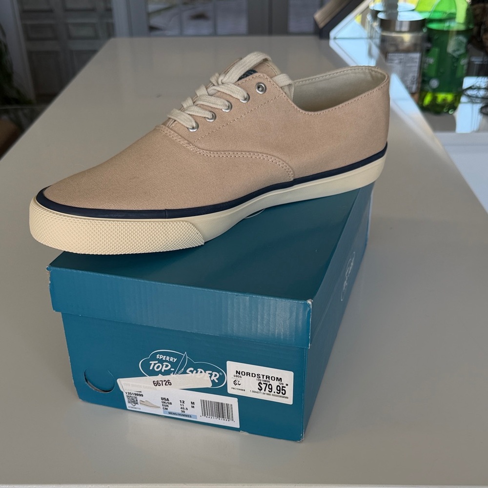 Sperry Men's Beige Canvas Sneakers